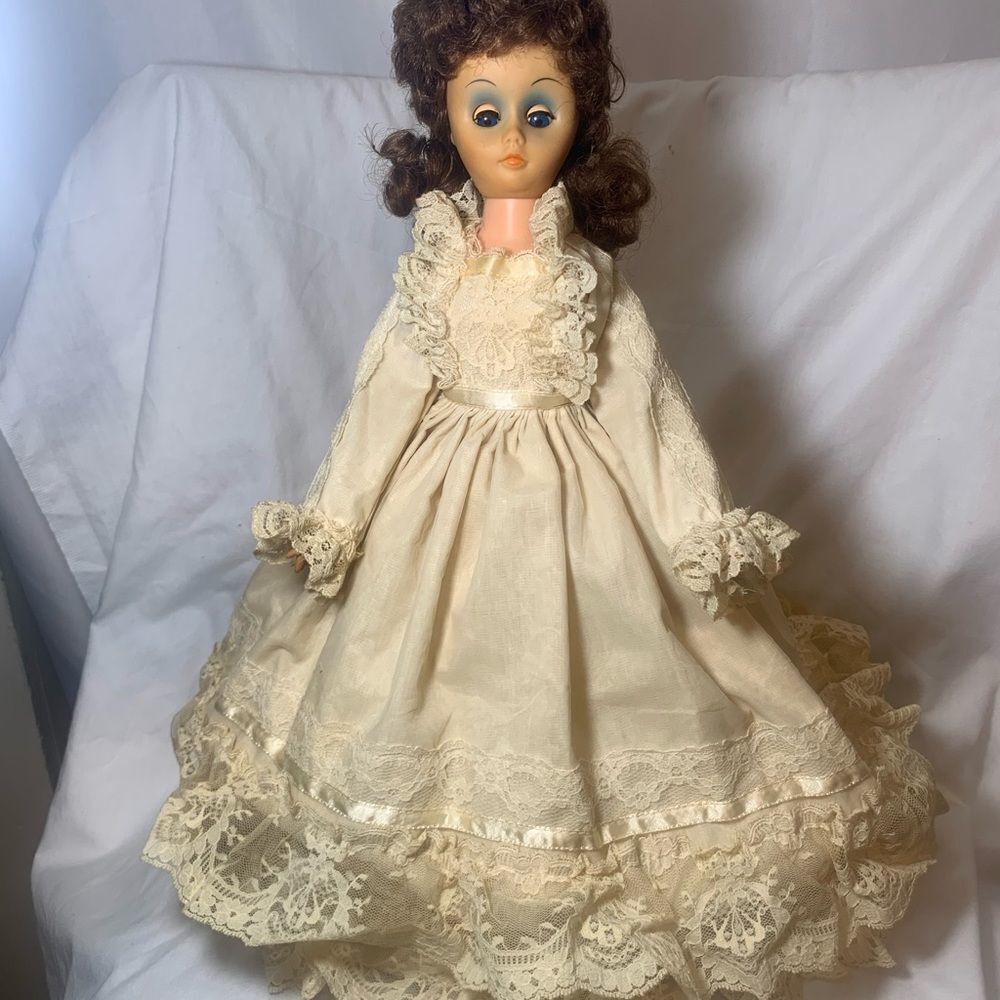 Vintage New Orleans Doll with Vintage Lace Dress